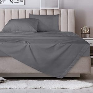 Utopia Bedding Flat Sheets - Pack of 6 - Soft Brushed Microfiber Fabric - Shrinkage & Fade Resistant Top Sheets - Easy Care (Twin XL, Grey)