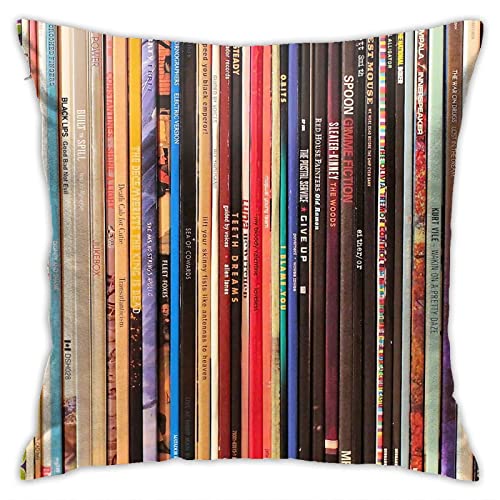 TWSZGD Indie Rock Vinyl Records Pillow Case Decorative Square Throw Pillow Covers Cushion Case Pillowcase for Sofa Couch Bed Chair Car 18x18 Inch/45x45 cm