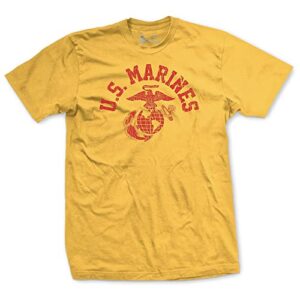 outside the wire apparel leatherneck for life old school gold usmc shirts for men - marine corps t shirts attire - us marine corps gifts for men