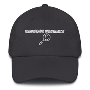 paranormal investigator hat | ghost hunting gear - - classic dad hat - fun design dark grey