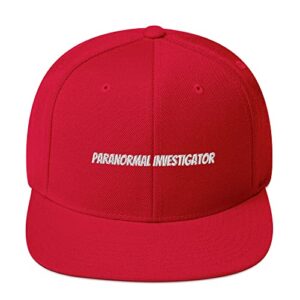 paranormal investigator hat | ghost hunting gear - - classic snapback - amusing design red