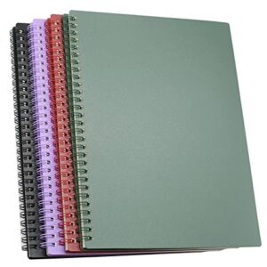 Yansanido Spiral Notebook, 4 Pcs 10 Inch x 7.4 Inch B5 Thick Plastic Hardcover 7mm College Ruled 4 Color 80 Sheets -160 Pages Journals for Study, Work, Travel and Notes (B5, 4 Pcs Dark Color 2)