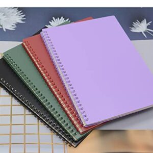 Yansanido Spiral Notebook, 4 Pcs 10 Inch x 7.4 Inch B5 Thick Plastic Hardcover 7mm College Ruled 4 Color 80 Sheets -160 Pages Journals for Study, Work, Travel and Notes (B5, 4 Pcs Dark Color 2)