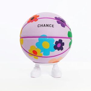 Chance Premium Design Printed Rubber Outdoor & Indoor Basketball, Size 5 Kids & Youth 27.5 inch, Bloom Light Purple