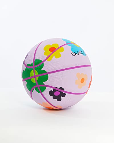 Chance Premium Design Printed Rubber Outdoor & Indoor Basketball, Size 5 Kids & Youth 27.5 inch, Bloom Light Purple