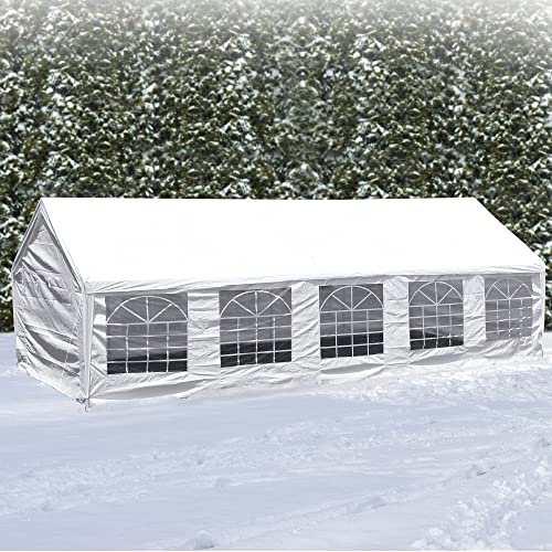 YITAHOME 16x32ft Party Tent Heavy Duty Outdoor Wedding Tent Canopy Event Shelters Upgraded Galvanized Steel Carport with Removable Sidewall Windows for Commercial and Parties, White