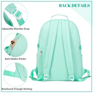 MIRLEWAIY Fashion College School bag Large Travle Backpack Teen Neutral Bookbag Student Daypack Bag for Boys Girls, Mint green
