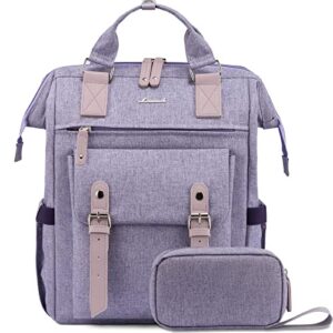 lovevook laptop backpack purse for women work travel backpack teacher business commuter computer bag doctor nurse bags college backpack laptop bag, stylish daypack, 15.6 inch, purple