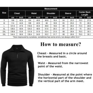 COOFANDY Men's Thermal Collar Sweatshirt Long Sleeve Zip Up Gym Athletic Golf Pullover 1/4 zip sweatshirt White X-Large