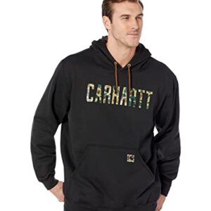 Carhartt Men's Loose Fit Midweight Camo Logo Graphic Sweatshirt, Black, Large