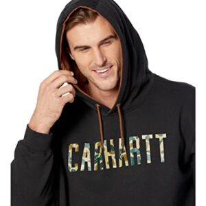 Carhartt Men's Loose Fit Midweight Camo Logo Graphic Sweatshirt, Black, Large