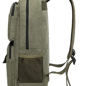 School Backpack Men Women Vintage Canvas Laptop Backpacks 15.6 Inch Rucksack College Bookbags Laptop Bag(Green)