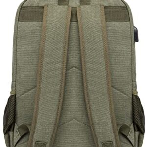 School Backpack Men Women Vintage Canvas Laptop Backpacks 15.6 Inch Rucksack College Bookbags Laptop Bag(Green)