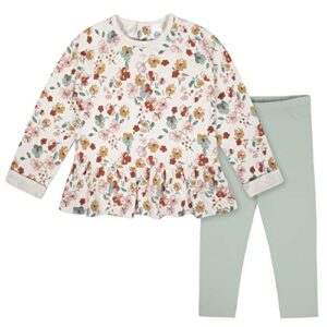 gerberbaby girlstoddler 2-piece peplum waist top & legging setflowers18 months