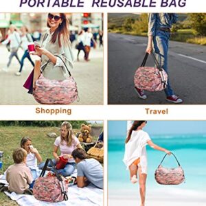 WEIBYEDAN Reusable Grocery Bags,Foldable Portable Shopping Bags,Large Capacity Picnic camping bag Tote Bag