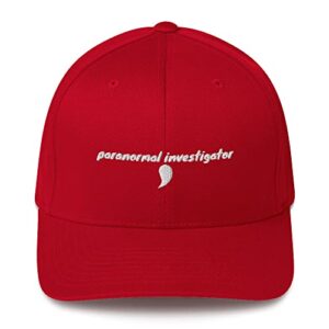 paranormal investigator hat | ghost hunting gear - - dad flexfit cap - hilarious design red