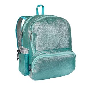 wildkin 17-inch kids backpack for boys & girls, perfect for late elementary school backpack, features three zippered compartment, ideal size for school & travel backpacks (blue glitter)