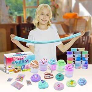 42 Pack Butter DIY Cake Slime Kit for Girls, Slime Party Favors Gifts Stress Relief Toy Scented Sludge for Kids