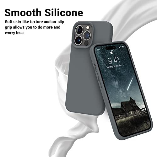 OTOFLY Designed for iPhone 14 Pro Case, Silicone Shockproof Slim Thin Phone Case for iPhone 14 Pro 6.1 inch (Space Gray)