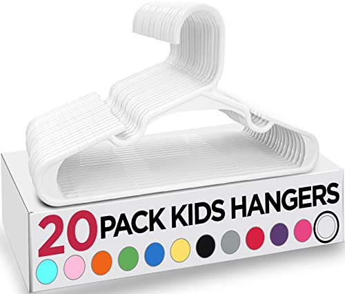 Utopia Home 20 Pack Kids Hangers - 11.5 Inch Plastic Baby Hangers for Closet - Childrens Hangers for Clothes & Infant Hangers for Closet - Ideal for Everyday Standard Use (White)