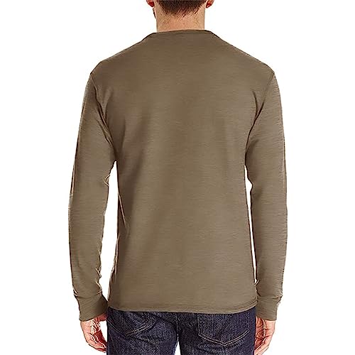 Lexiart Mens Fashion Henley Shirts Long Sleeve Button Cotton T-Shirt with Pocket