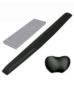 gel keyboard wrist rest set plus - abronda keyboard & mouse wrist support pad office, computer, laptop, mac - durable, comfortable and pain relief- black set
