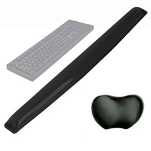 Gel Keyboard Wrist Rest Set Plus - ABRONDA Keyboard & Mouse Wrist Support Pad Office, Computer, Laptop, Mac - Durable, Comfortable and Pain Relief- Black Set