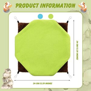 2 Pcs Pet Cage Hammock Soft Plush Bunkbed Hanging Hammock Warm Double Layer Ferret Hammock Small Pet Hammock Accessories for Rat Guinea Pig Sugar Glider Squirrel Chinchilla Play Sleep (Green, Blue)