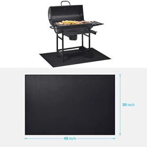 Cvtayn Under Grill Mat 48 ×30 Inch for Outdoor Charcoal, Flat Top, Smokers, Gas Grills.Oil-Proof and Water-Proof BBQ Fireproof Mat Protects Deck Grass, Indoor Fireplace Mat