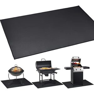cvtayn under grill mat 48 ×30 inch for outdoor charcoal, flat top, smokers, gas grills.oil-proof and water-proof bbq fireproof mat protects deck grass, indoor fireplace mat