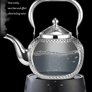 Alunsito Stove Top Tea Pot, Food Grade Stainless Steel Tea Kettle with Handle and Tea Strainer, 1.3qt Teapot Water Boilers for Home Kitchen Hotel Restaurant, Gold, 1.2 Liters