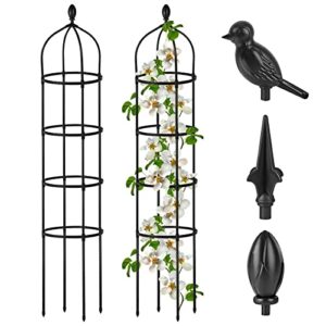 garden obelisk trellis for climbing plants outdoor 6 ft rose bush round trellis for pots rustproof metal plant flower trellises for clematis vine jasmine support outdoor indoor