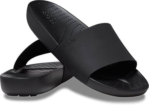 Crocs Women's Splash Slides Sandal, Black, 7