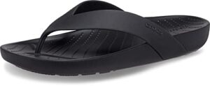 crocs women's splash flip flops, black, 7