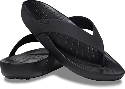 Crocs Women's Splash Flip Flops, Black, 7