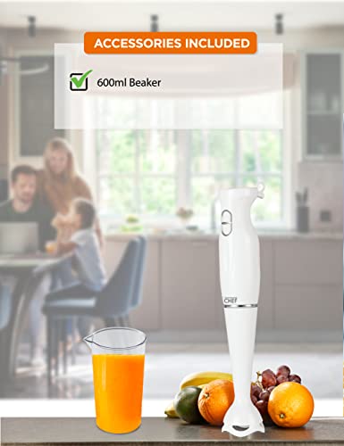 COMMERCIAL CHEF Immersion Blender, Hand Blender with Stainless Steel Blades, Immersion Blender with Quiet Motor, Electric Mini Blender for Delicious Food