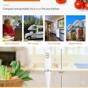 COMMERCIAL CHEF Immersion Blender, Hand Blender with Stainless Steel Blades, Immersion Blender with Quiet Motor, Electric Mini Blender for Delicious Food