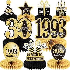 9pcs 30th birthday decorations 30th birthday centerpieces for tables decorations vintage 1993 honeycomb table topper back in 1993 30th birthday decorations for men and woman 30 years birthday party
