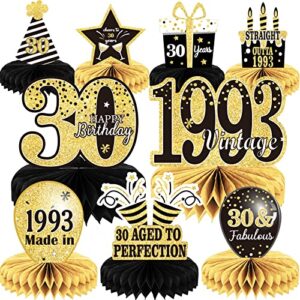 9PCS 30th Birthday decorations 30th birthday Centerpieces for Tables Decorations Vintage 1993 Honeycomb Table Topper Back in 1993 30th Birthday Decorations for Men and Woman 30 Years Birthday Party