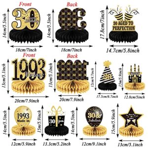 9PCS 30th Birthday decorations 30th birthday Centerpieces for Tables Decorations Vintage 1993 Honeycomb Table Topper Back in 1993 30th Birthday Decorations for Men and Woman 30 Years Birthday Party