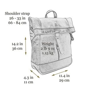 Time Resistance Leather Backpack for Men and Women Stylish Business Travel Backpack for Laptop (Cognac)