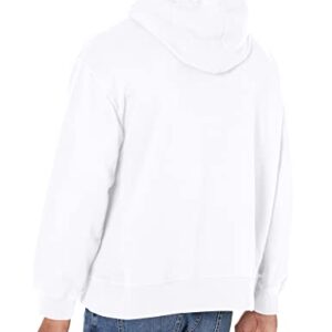 Calvin Klein Men's Relaxed Fit Archive Logo Fleece Full Zip Hoodie, Brilliant White, Large