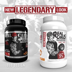 5% Nutrition Rich Piana Real Carbs + Protein | Clean Mass Gainer Protein Powder | Real Food Carbohydrate Fuel for Pre Workout/Post-Workout Recovery Meal | 3.3 lb, 22 Srvgs (Birthday Cake + Protein)