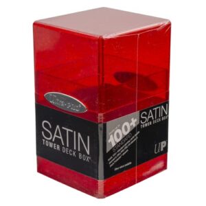 Ultra Pro - Satin Tower 100+ Standard Size Card Deck Box (Red Glitter) - Protect Your Gaming Cards, Sports Cards or Collectible Cards In Stylish Glitter Deck Box