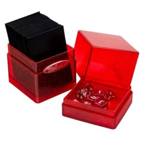 Ultra Pro - Satin Tower 100+ Standard Size Card Deck Box (Red Glitter) - Protect Your Gaming Cards, Sports Cards or Collectible Cards In Stylish Glitter Deck Box