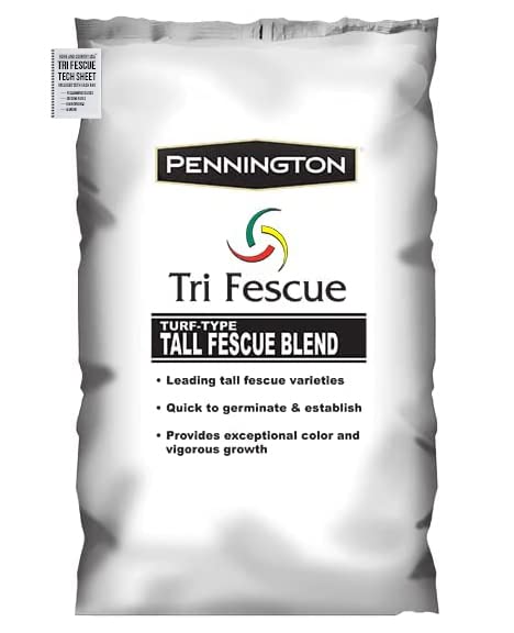 Pennington Tri-Fescue 50 LB Bag of Seed. Will Grow in Both Full Sun and Partial Shade Areas. Each Bag Covers 10,000 Square Feet When Overseeding Your Lawn + Home and Country USA Tri Fescue Tech Sheet