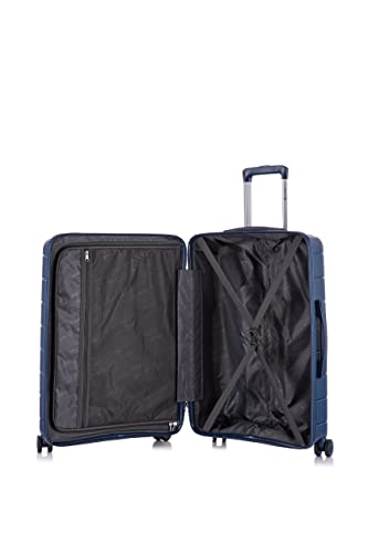 Rockland Vienna Hardside Luggage with Spinner Wheels, Navy, 3-Piece Set (20/24/28)