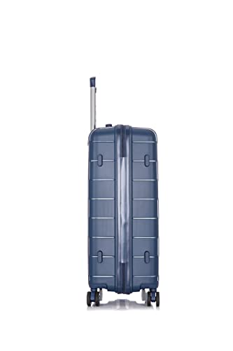 Rockland Vienna Hardside Luggage with Spinner Wheels, Navy, 3-Piece Set (20/24/28)