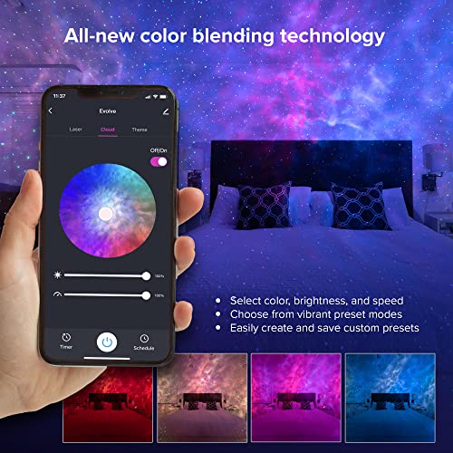 BlissLights Sky Lite Evolve - Star Projector, Galaxy Projector, LED Nebula Lighting, WiFi App, for Meditation, Relaxation, Gaming Room, Home Theater, and Bedroom Night Light Gift (Green Stars)