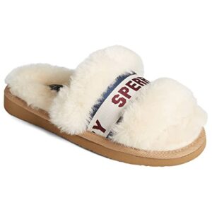 sperry women's romy sheepskin slide - fully padded heel-to-toe with genuine shearling - breathable fur slippers for women,9,natural shearling
